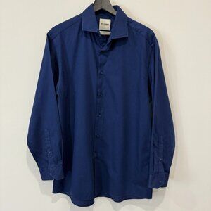 Ben Sherman Slim Fit Navy Blue Casual Button Down Shirt Neck 16 Size L